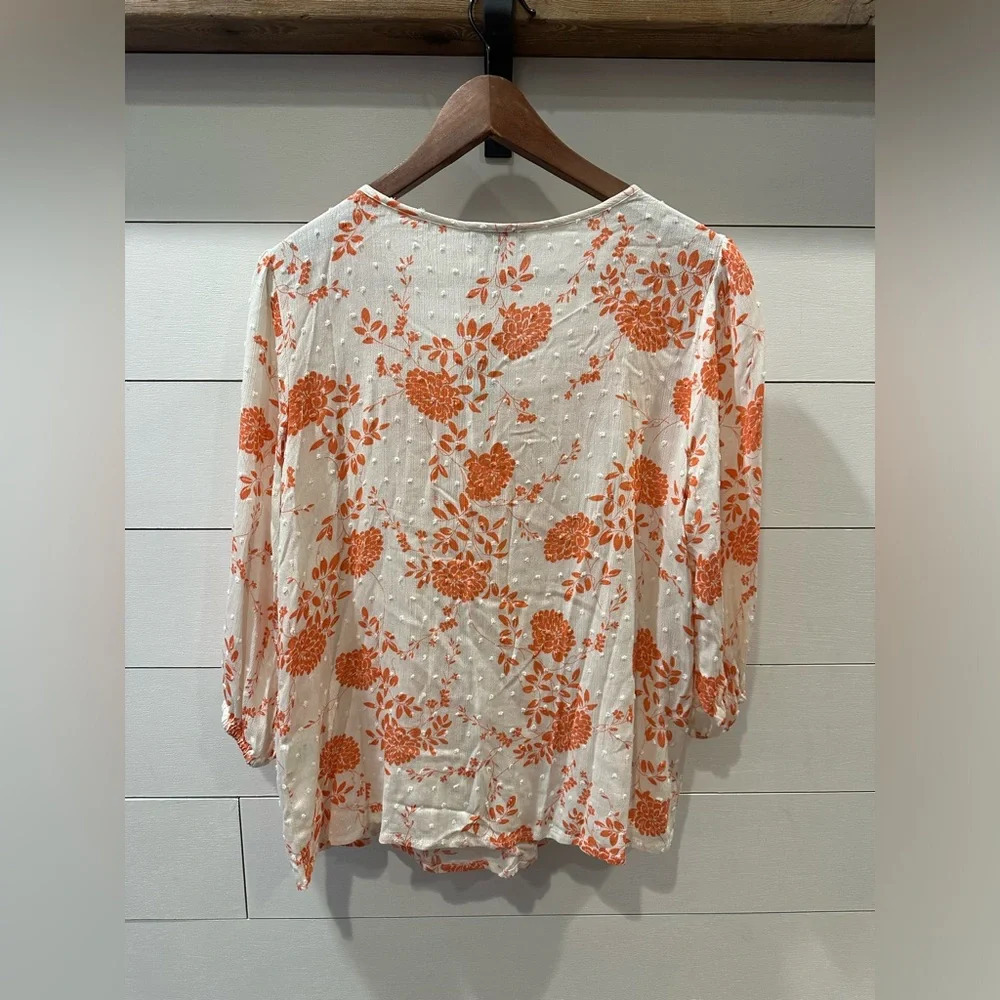 BNWT Papermoon Orange/ Cream Blouse- size Small - Picture 4 of 4